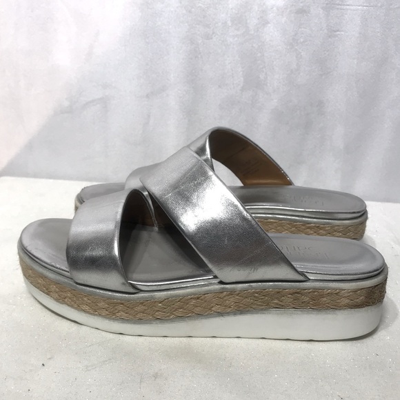 Franco Sarto Shoes - Franco Sarto Silver Titan Platform Slides